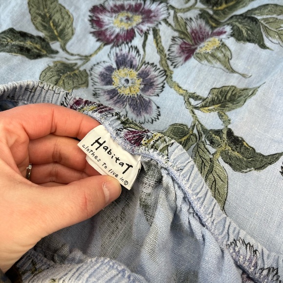 Habitat clothes to live in blue floral 100% linen midi skirt - Picture 4 of 9